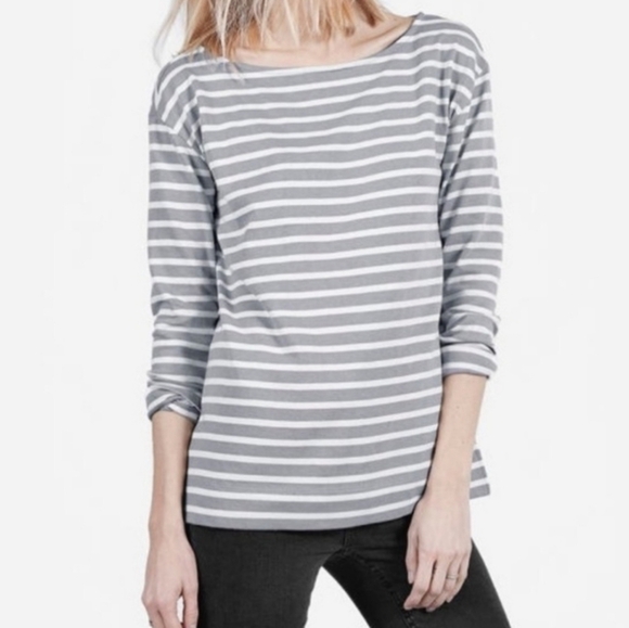 Everlane Sz S Heavyweight striped boatneck top - Picture 1 of 7